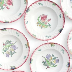 Lots de 6 assiettes au décor à la tulipe