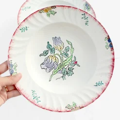 Lots de 6 assiettes au décor à la tulipe