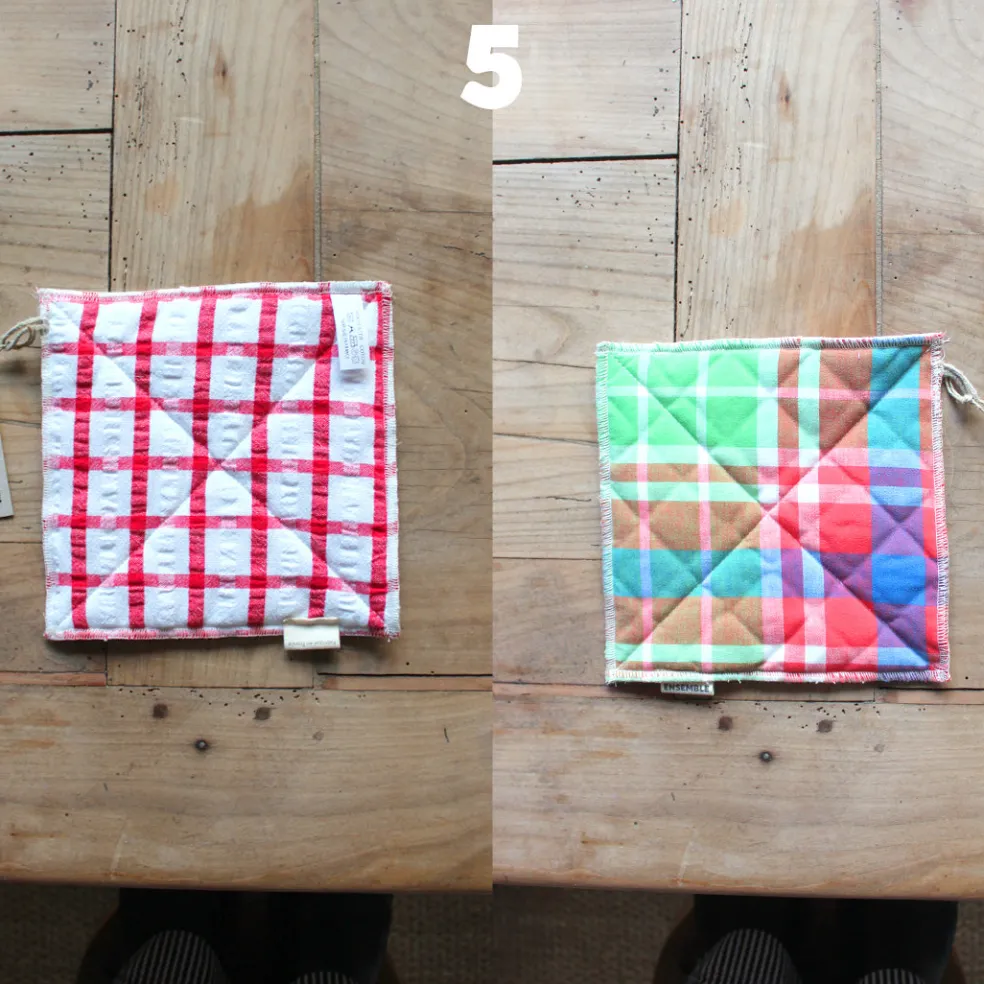 Manique de cuisine colorée upcyclée