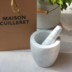 Mortier en marbre blanc