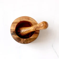 Mortier et pilon en bois d'olivier