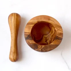 Mortier et pilon en bois d'olivier