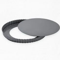 Moule à tarte rond à fond amovible, acier antiadhésif