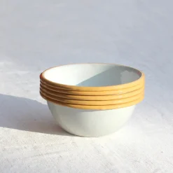 Petit bol en émail au liseré de couleur