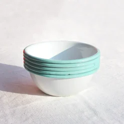 Petit bol en émail au liseré de couleur