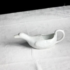 Petite saucière canard en porcelaine blanche