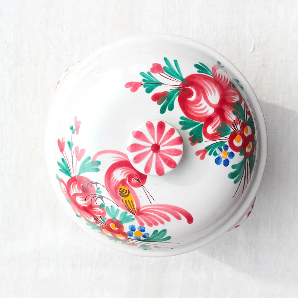 Petite soupière colorée peinte à la main