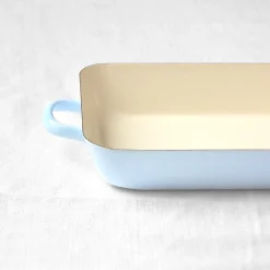 Plat à four émaillé bleu - grand format