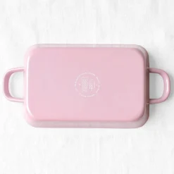 Plat à four émaillé rose - petit format