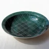 Plat creux en faïence vert foncé