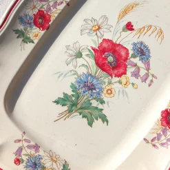 Plat rectangulaire aux fleurs des bois
