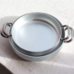 Plat rond en inox et aluminium