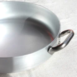 Plat rond en inox et aluminium