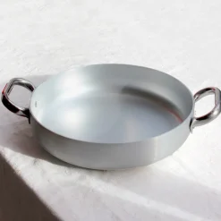 Plat rond en inox et aluminium