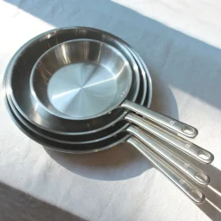 Poêle en inox 18/10 manche fixe