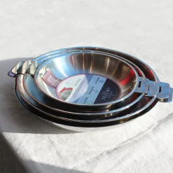 Poêle inox 18/10 cinq couches manche amovible