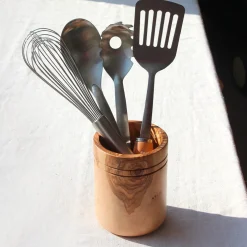 Pot à ustensiles en bois d'olivier