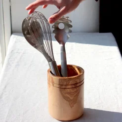 Pot à ustensiles en bois d'olivier