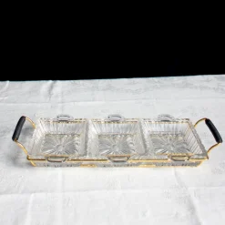 Présentoir en verre ciselé art déco