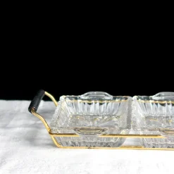 Présentoir en verre ciselé art déco