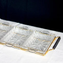 Présentoir en verre ciselé art déco