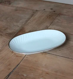 Ravier rectangulaire en porcelaine blanche vintage