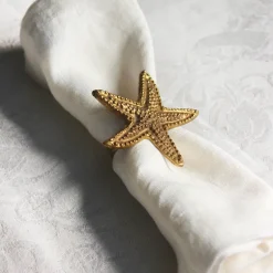 Ronds de serviettes en métal doré