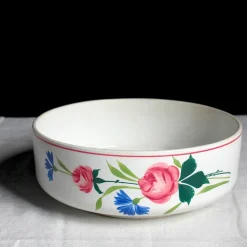 Saladier en faïence fleurie