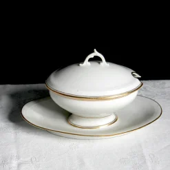Saucière en porcelaine liseré doré