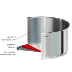 Sauteuse en inox 18/10 avec manche amovible