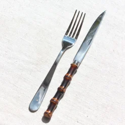 Set de six couteaux à steak manche en bambou