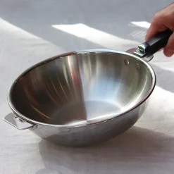 Wok en inox 18/10 avec manche amovible